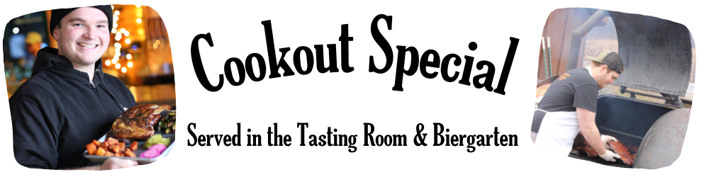 Banner for Cookout Specials served on Saturdays and Sundays